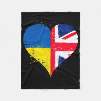 Cooles Union Jack und Ukraine-Flagge für stolze Uk Fleecedecke