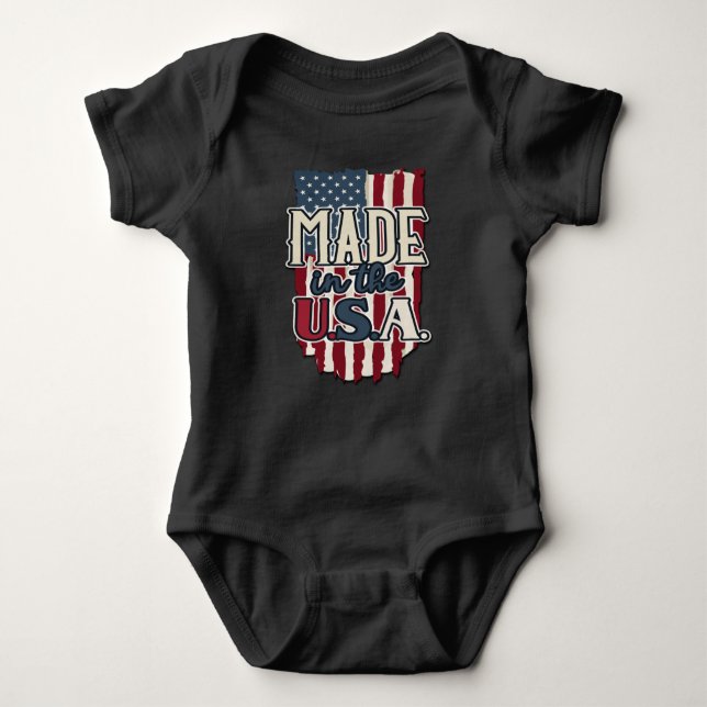 Cooles US-Flaggendesign made in USA Baby Strampler (Vorderseite)