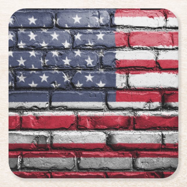 Cooles USA-Flag-Design Rechteckiger Pappuntersetzer (Vorderseite)