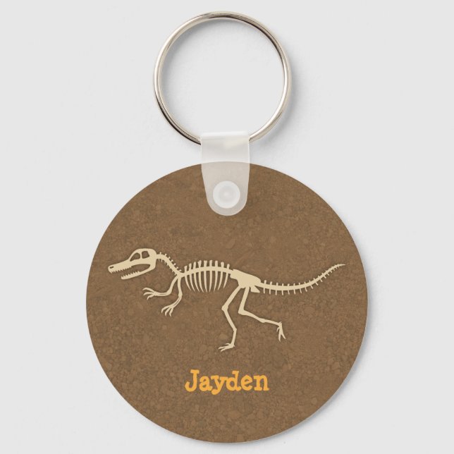 Cooles Velociraptor Dinosaurier Knochen für Jungen Schlüsselanhänger (Vorderseite)
