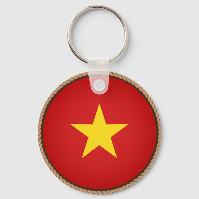 Cooles Vietnam-Flaggen-Siegel Schlüsselanhänger (Vorderseite)