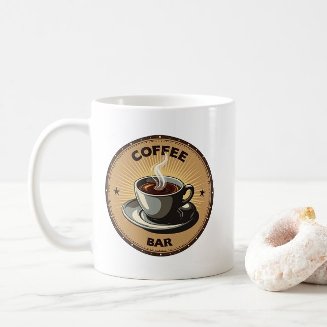 cooles vintage Kaffeeschild  Kaffeetasse (Mit Donut)