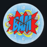 Cooles Vintages Comic Buch Pop Art Style BAM! Große Wanduhr<br><div class="desc">Mit dieser Coolen Vintagen Comic Book Pop Art BAM! Wanduhr fügen Sie Ihrem Platz einen Retro-Flair hinzu. Die Uhr besticht durch ein lebendiges, Comic inspiriert Design und eignet sich sowohl für Trendsetter als auch für Kunstliebhaber. Die kühnen Farben und das skurrile Motiv machen ihn zu einem herausragenden Stück für jedes...</div>