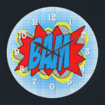 Cooles Vintages Comic Buch Pop Art Style BAM! Große Wanduhr<br><div class="desc">Mit dieser Coolen Vintagen Comic Book Pop Art BAM! Wanduhr fügen Sie Ihrem Platz einen Retro-Flair hinzu. Die Uhr besticht durch ein lebendiges, Comic inspiriert Design und eignet sich sowohl für Trendsetter als auch für Kunstliebhaber. Die kühnen Farben und das skurrile Motiv machen ihn zu einem herausragenden Stück für jedes...</div>