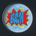 Cooles Vintages Comic Buch Pop Art Style BAM! Wanduhr<br><div class="desc">Mit dieser Coolen Vintagen Comic Book Pop Art BAM! Wanduhr fügen Sie Ihrem Platz einen Retro-Flair hinzu. Die Uhr besticht durch ein lebendiges, Comic inspiriert Design und eignet sich sowohl für Trendsetter als auch für Kunstliebhaber. Die kühnen Farben und das skurrile Motiv machen ihn zu einem herausragenden Stück für jedes...</div>