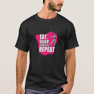 Cooles Vintages Essen Schlafen Gymnastik Gymnast T-Shirt