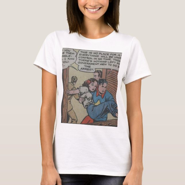 Cooles Vintages Superheld-Comic T-Shirt (Vorderseite)