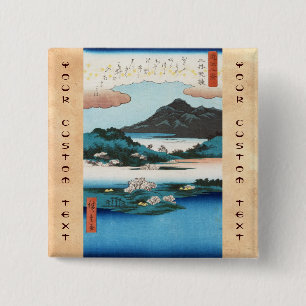 Cooles Vintages Ukiyo-e japanisches Wasserschutzge Button