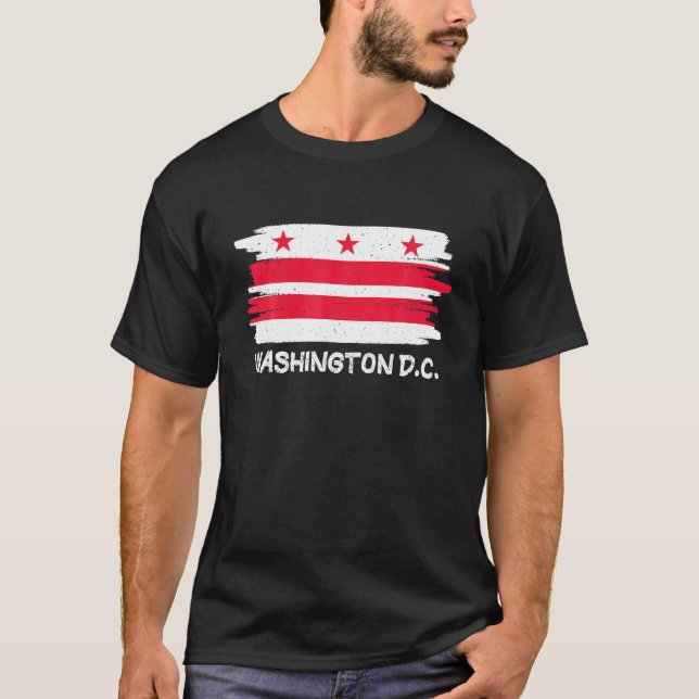 Cooles Washington D C Flag T Shirt (Vorderseite)