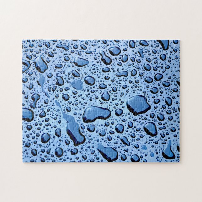 Cooles Wasser Raindrops Naturmuster Jigsaw Puzzle (Horizontal)