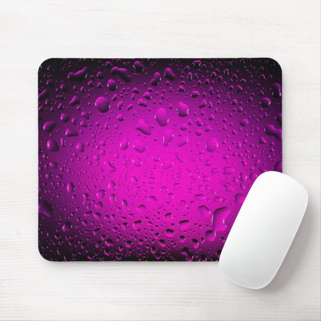 Cooles Wasser tropft mit rosa Mausunterlage Mousepad (Mit Mouse)