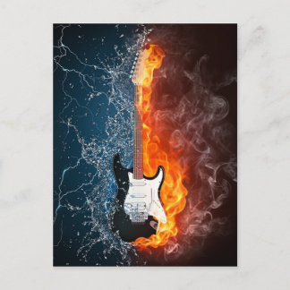 Cooles Wasser und Feuergitterdesign Postkarte