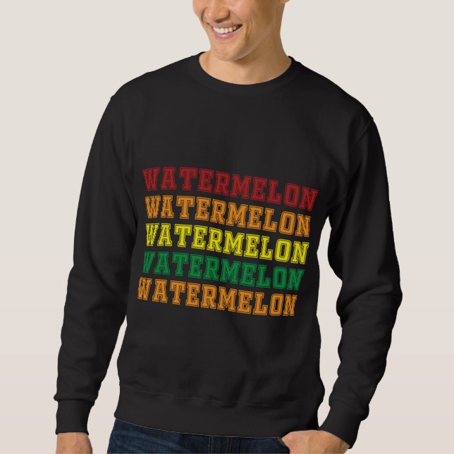 Cooles Wassermelon Briefe Design Sommer-Wassermelo Sweatshirt (Vorderseite)