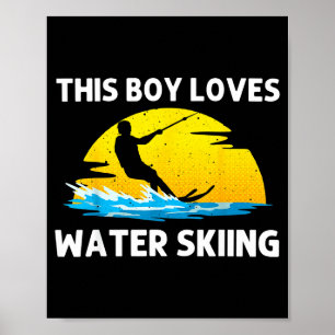 Cooles Wasserskifahren für Jungen Mädchen Skisport Poster