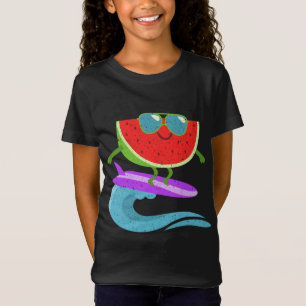 Cooles Watermelon Surfboard Funny Summer Frucht Vi T-Shirt