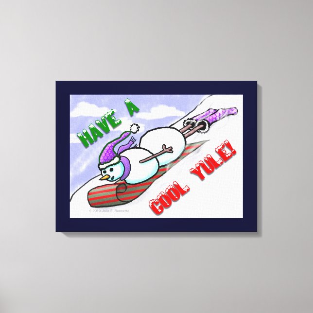 Cooles Weihnachten Snowman Wrapped Canvas Leinwanddruck (Vorderseite)