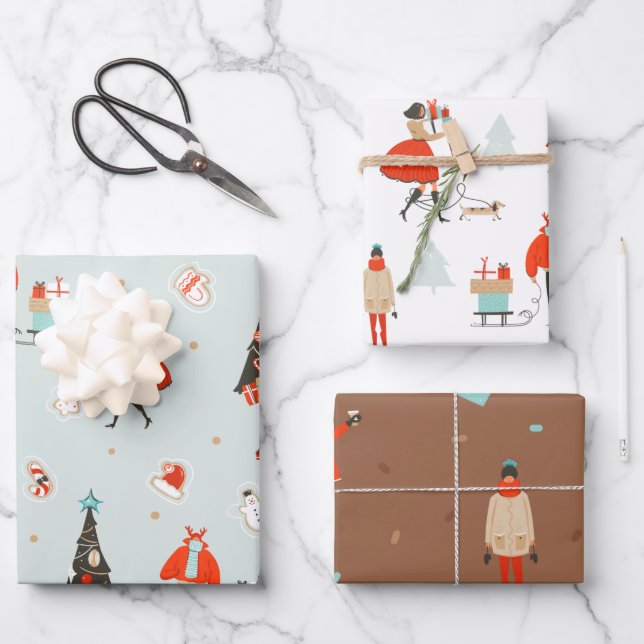 Cooles Weihnachten | Weihnachtsfeiertag Mitte des  Geschenkpapier Set (Vorderseite)