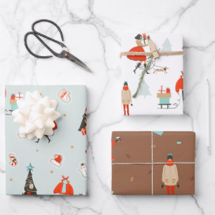 Cooles Weihnachten Weihnachtsfeiertag Mitte des J Geschenkpapier Set