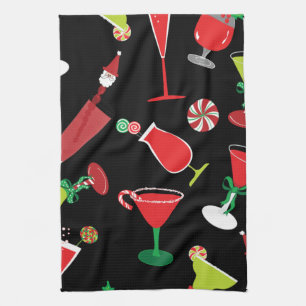Cooles Weihnachtscocktail-Küchen-Tuch Handtuch