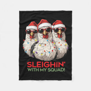 Cooles Weihnachtshühnchen in Gles, lustiger grafis Fleecedecke