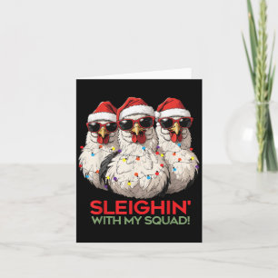 Cooles Weihnachtshühnchen in Gles, lustiger grafis Karte
