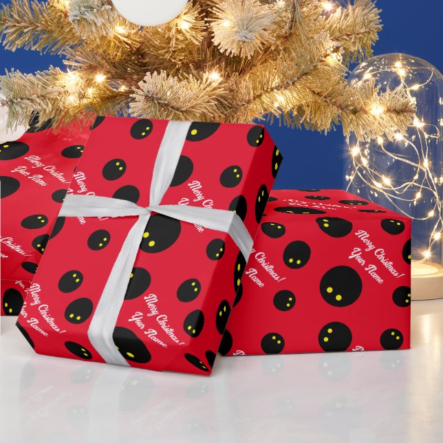 Cooles Weihnachtspapier für Squash-Spieler Geschenkpapier (Feiertage)