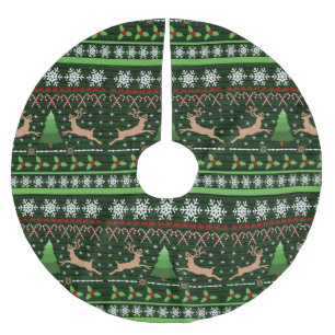 Cooles Weihnachtsstrickjacke-Muster Polyester Weihnachtsbaumdecke
