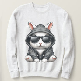 Cooles Weißes Kaninchen in Hoodie und Sonnenbrille