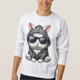 Cooles Weißes Kaninchen in Hoodie und Sonnenbrille