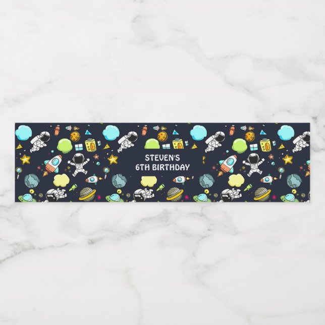 Cooles Weltraumabenteuer Geburtstagsparty (Einzelnes Label)