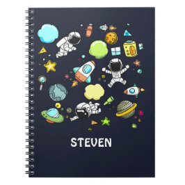 Cooles Weltraumthema - Astronauten und Raketenschi Notizblock