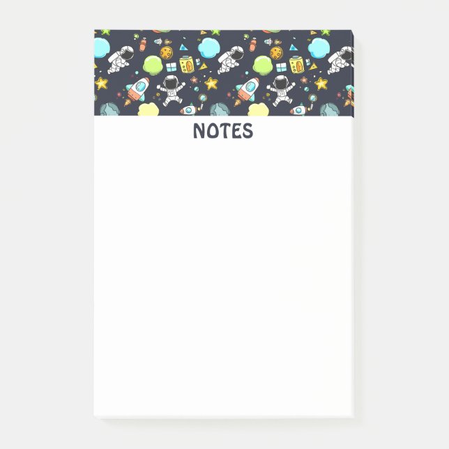 Cooles Weltraumthema - Astronauten und Raketenschi Post-it Klebezettel (Vorderseite)