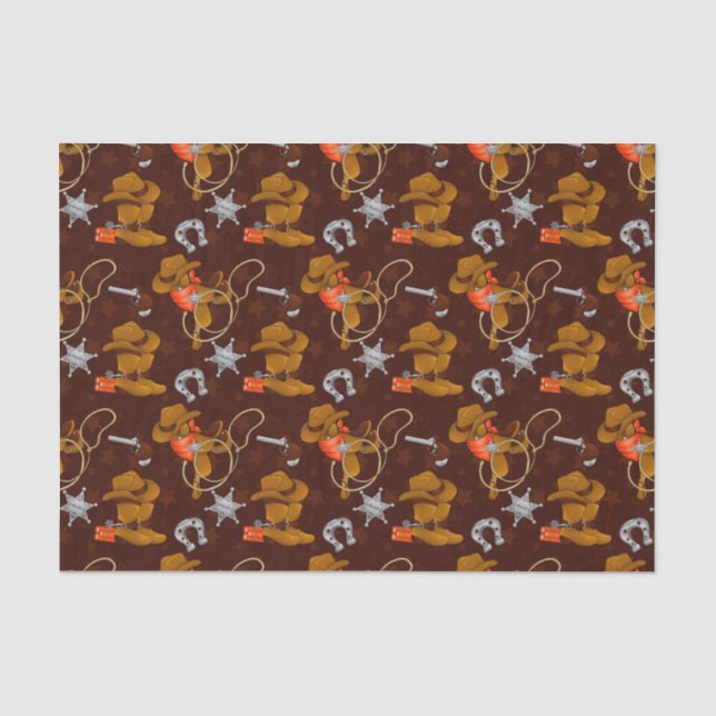 Cooles Western Cowboymuster gefliest Seidenpapier (Vorderseite)