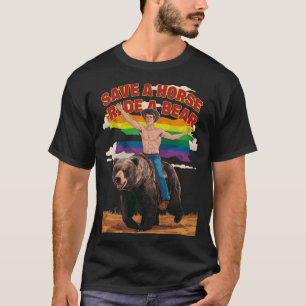 Cooles Wetter Rast ein Pferd auf dem Bären Gay Bär T-Shirt