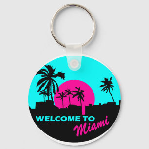 Cooles Willkommen im Miami Design Schlüsselanhänger