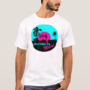 Cooles Willkommen zu Miami-Entwurf T-Shirt