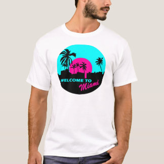 Cooles Willkommen zu Miami-Entwurf T-Shirt