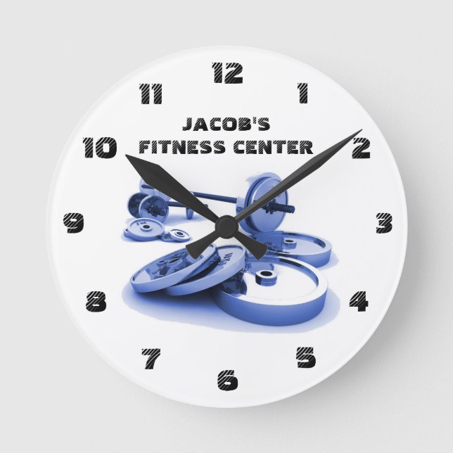 Cooles Workout-Gym-Fitness Center Runde Wanduhr (Vorderseite)