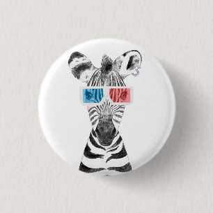 Cooles Zebra Button