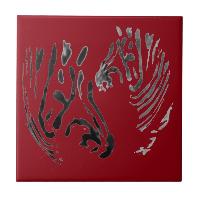 Cooles Zebra Kunstmuseum Fliese (Vorderseite)