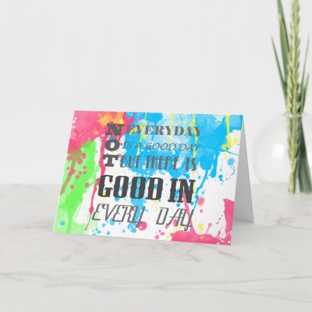 Cooles Zitat farbenfroh, lebendig, Aquarellfarben  Karte (Vorderseite)