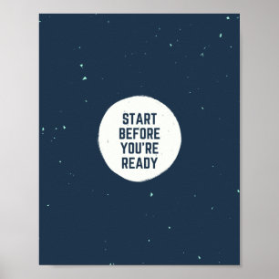 Cooles Zitat von Navy und White Grunge Textur Poster