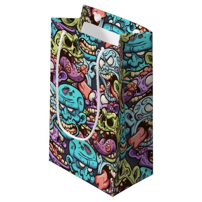 cooles Zombie-Halloween-Party Kleine Geschenktüte (Vorderseite Schrägansicht)