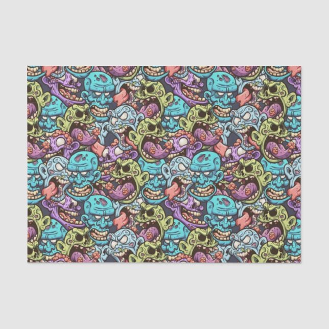 cooles Zombie-Halloween-Party Seidenpapier (Vorderseite)