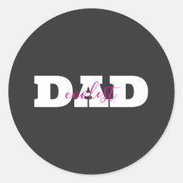 Coolest Dad Runder Aufkleber