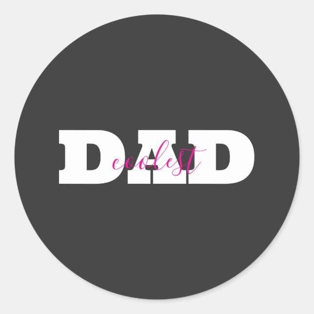 Coolest Dad Runder Aufkleber (Vorderseite)