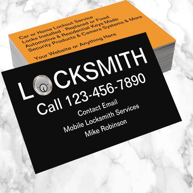 Coolest Locksmith Service Modern Business Cards Visitenkarte (Von Creator hochgeladen)