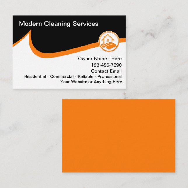 Coolest Modern Cleaning Services  Visitenkarte (Vorne/Hinten)