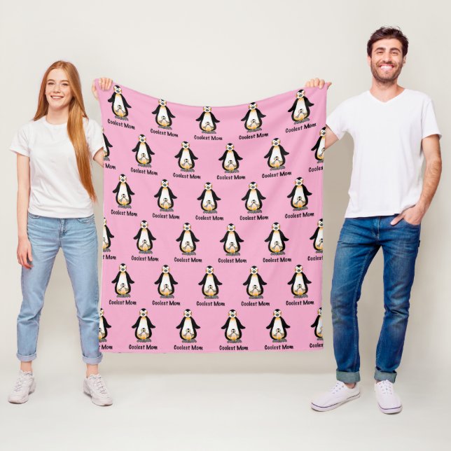 Coolest Mom Penguin Family Design Fleecedecke (Beispiel)