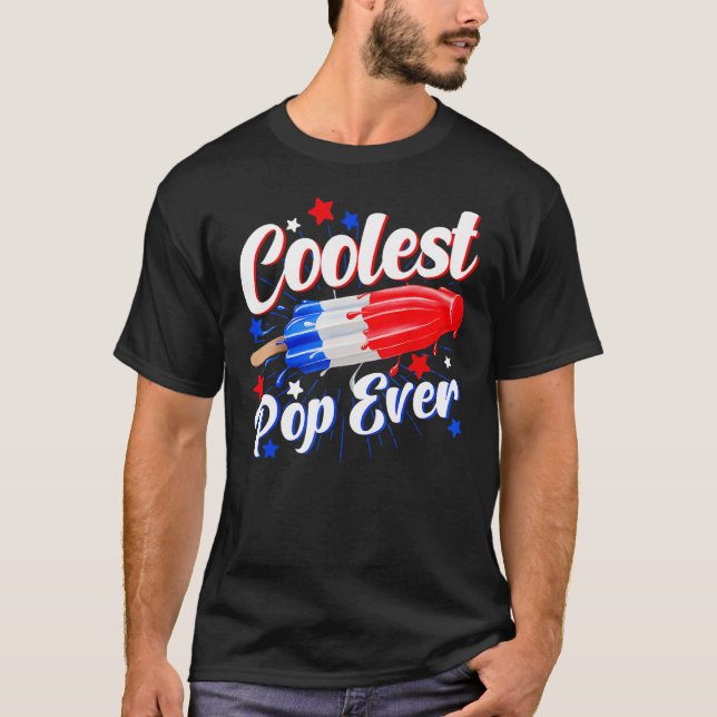 Coolest Pop Ever Popsicle  Retro Bomb 4th Of July T-Shirt (Vorderseite)